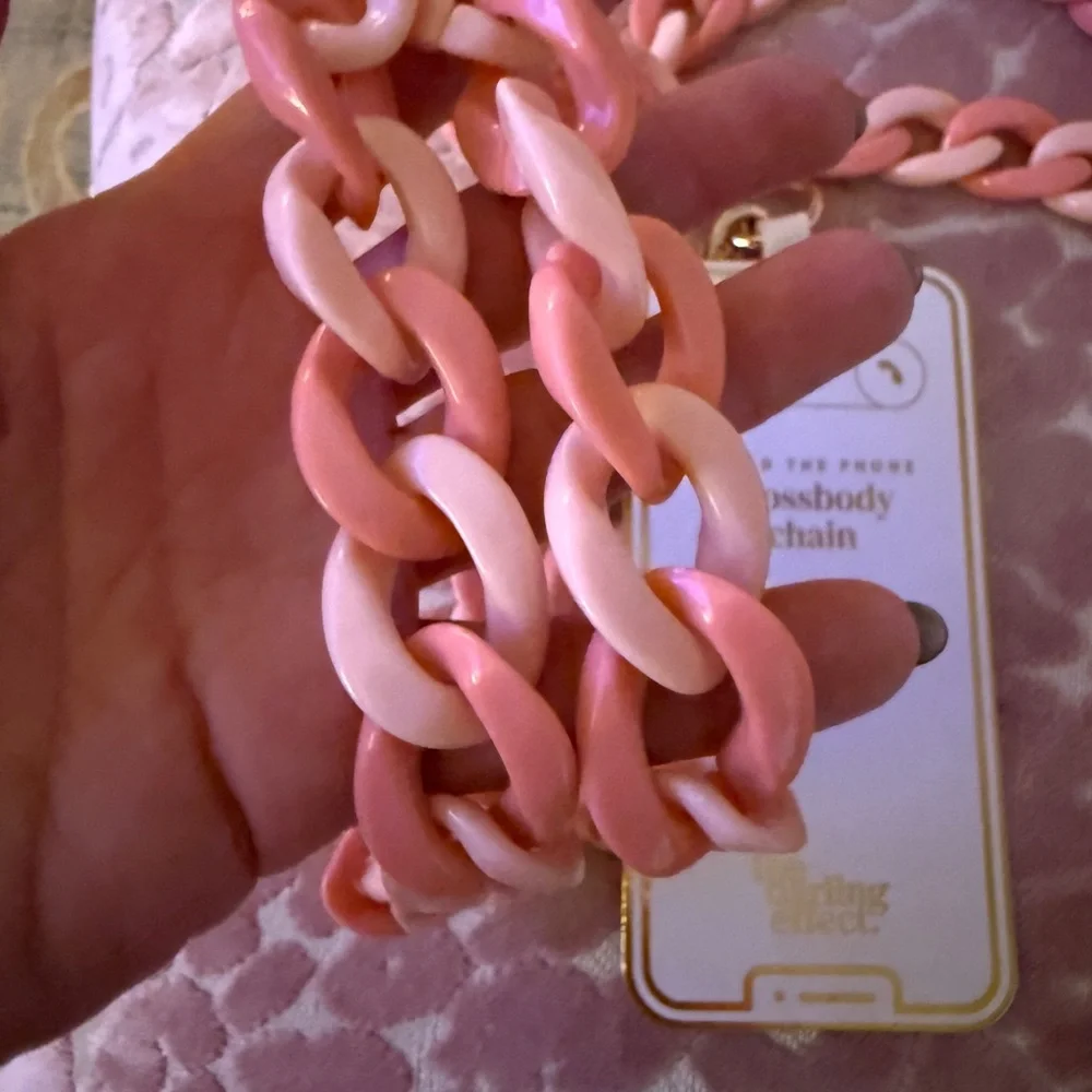The Darling Effect Crossbody Phone Chain Pink/Peach NWT